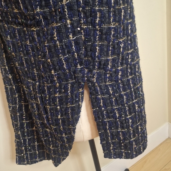 Faith Connexion Tweed oversized hooded shirt black/navy unisex SZ M - Picture 9 of 16